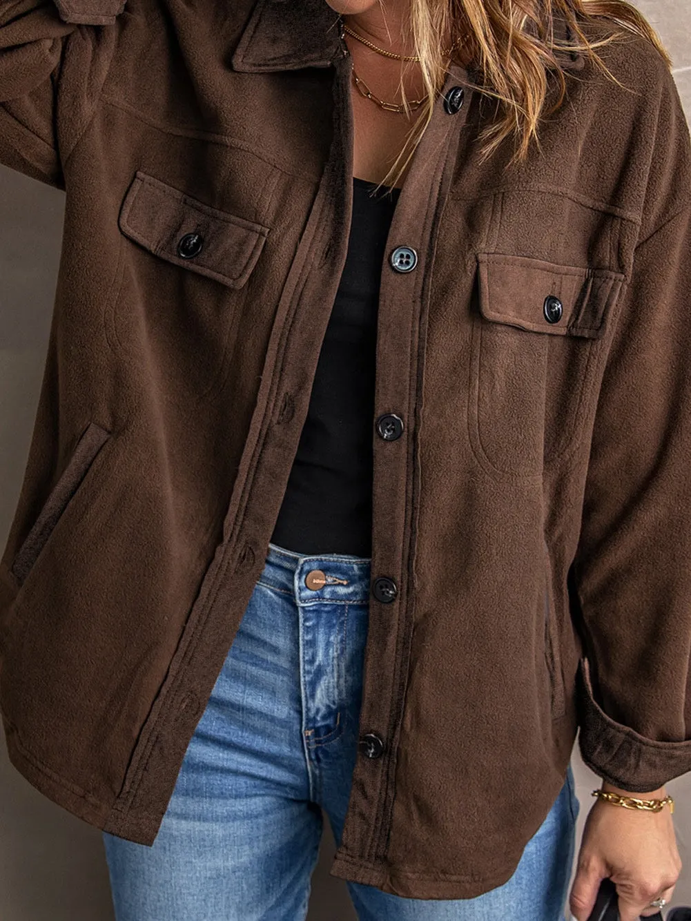 Brown Sherpa Button-Down