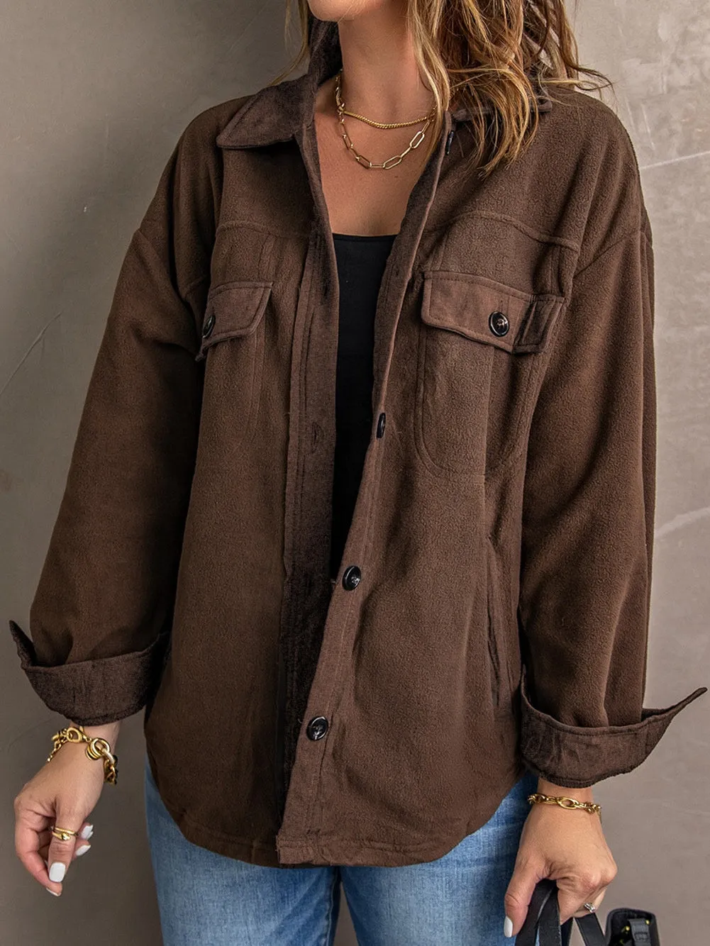 Brown Sherpa Button-Down