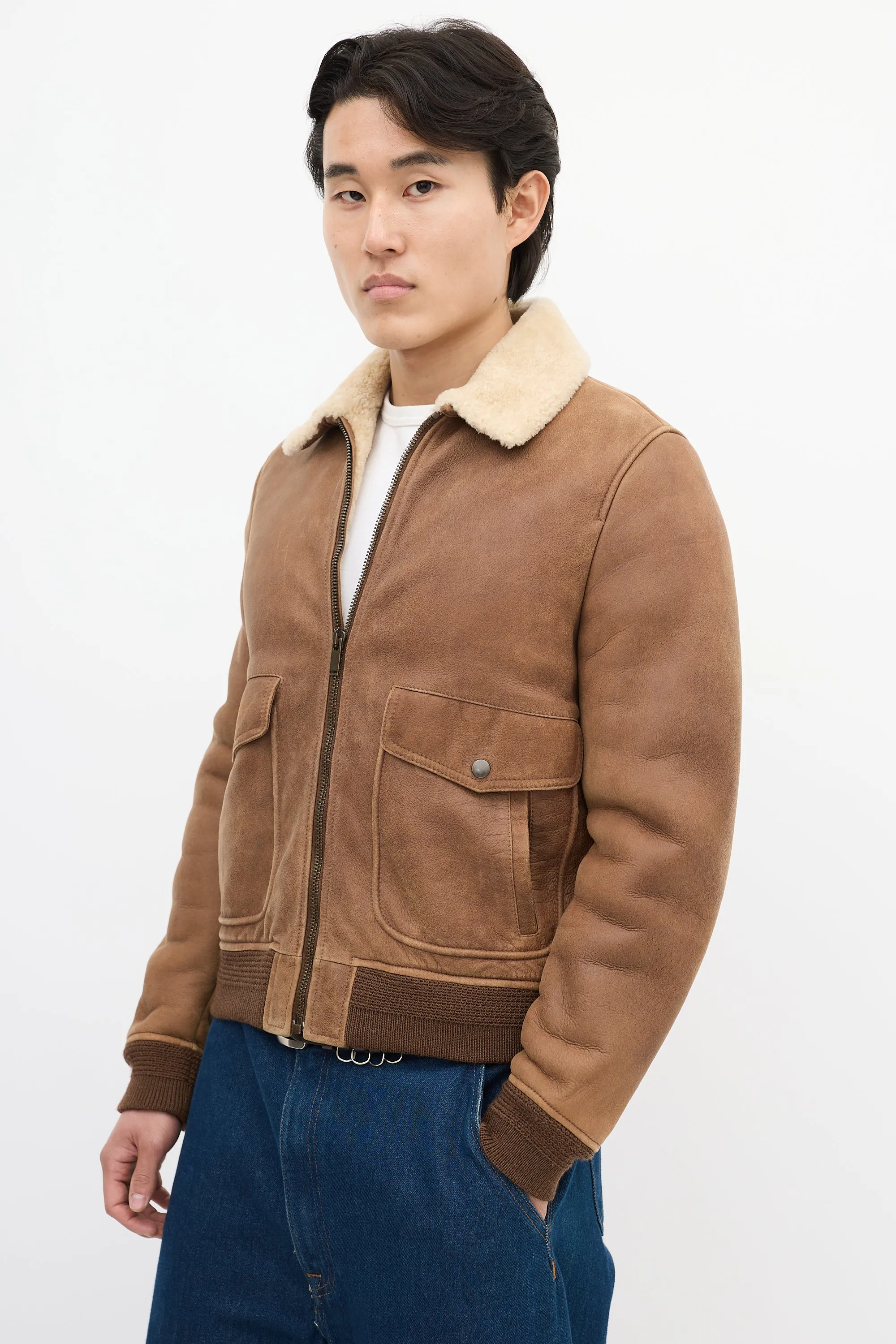 Brown Suede & Shearling Jacket