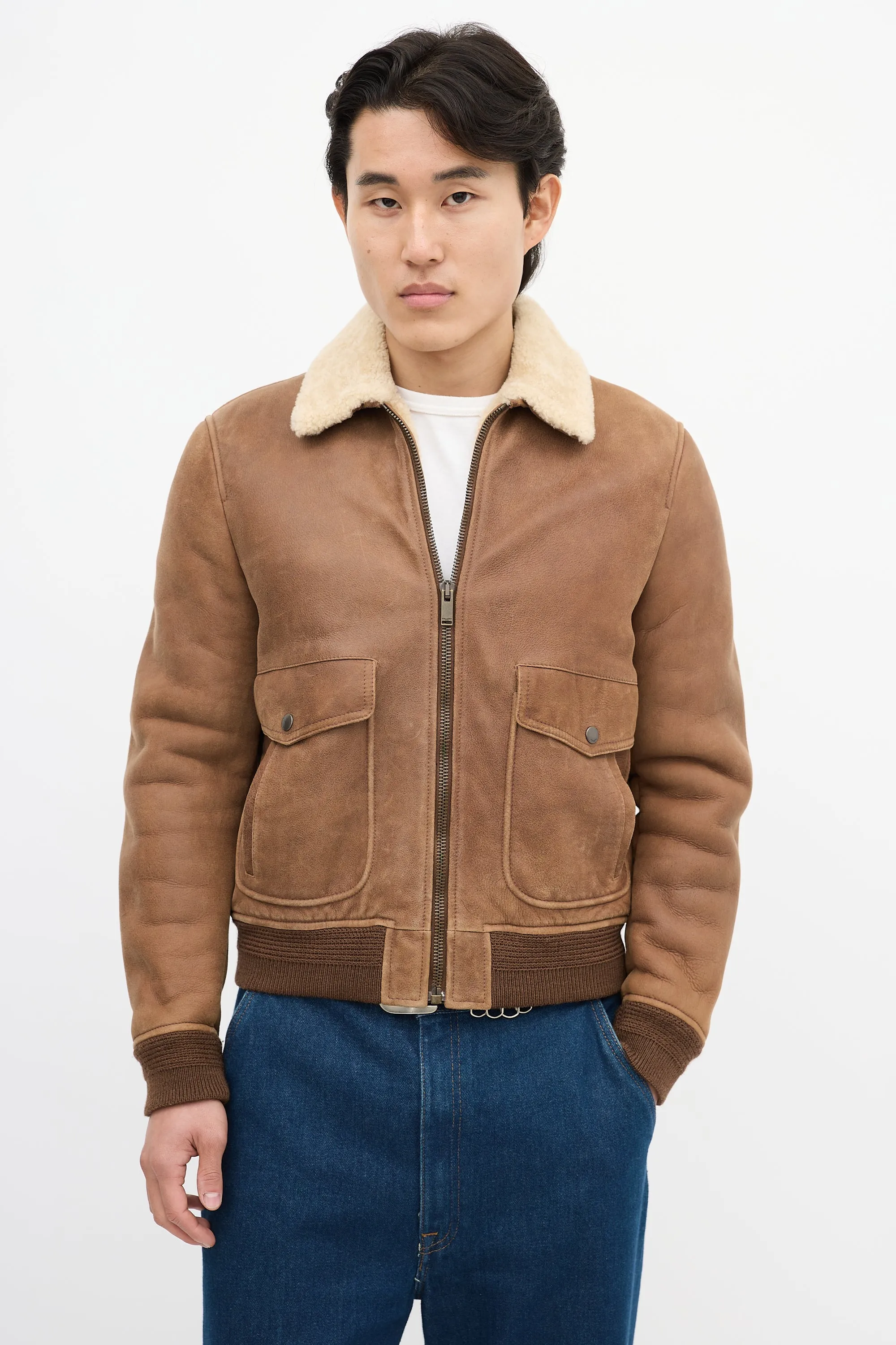 Brown Suede & Shearling Jacket