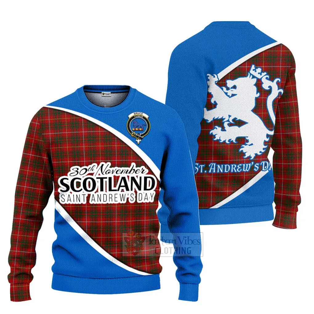 Bruce Family Crest Tartan Ugly Sweater Celebrate Saint Andrew's Day in Style