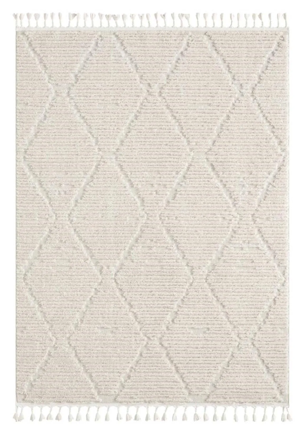 Bursa 3632 Fringed Tribal Ivory Rug