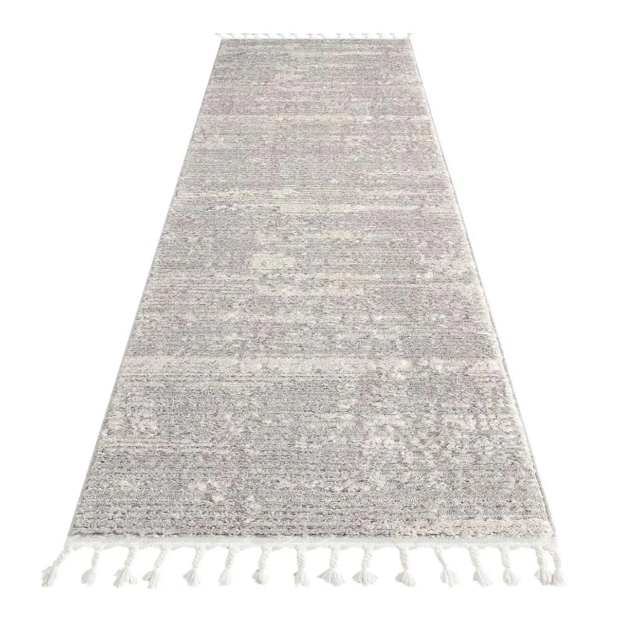 Bursa 3633 Fringed Tribal Light Grey Rug