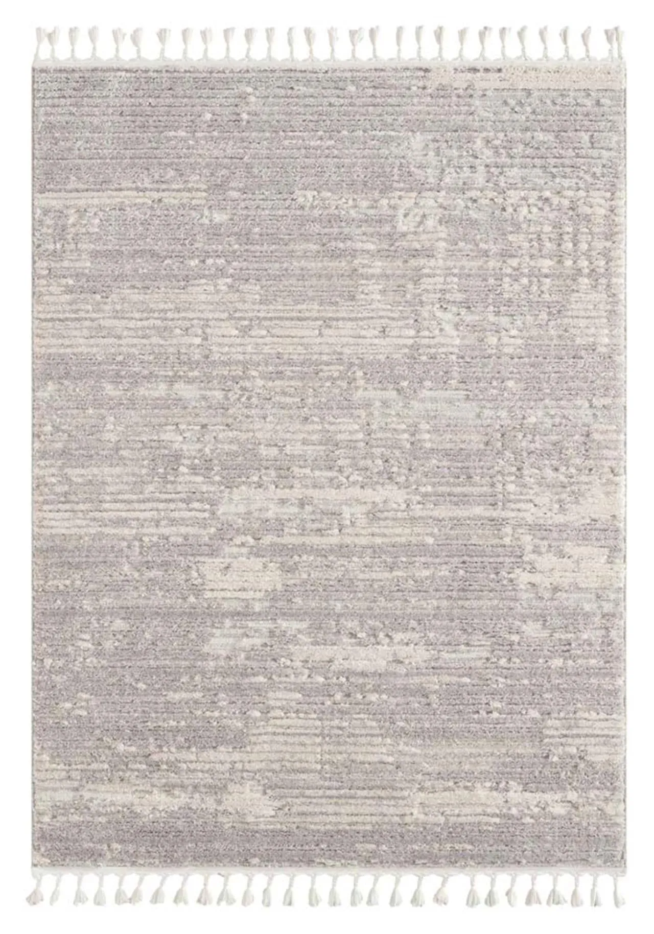 Bursa 3633 Fringed Tribal Light Grey Rug