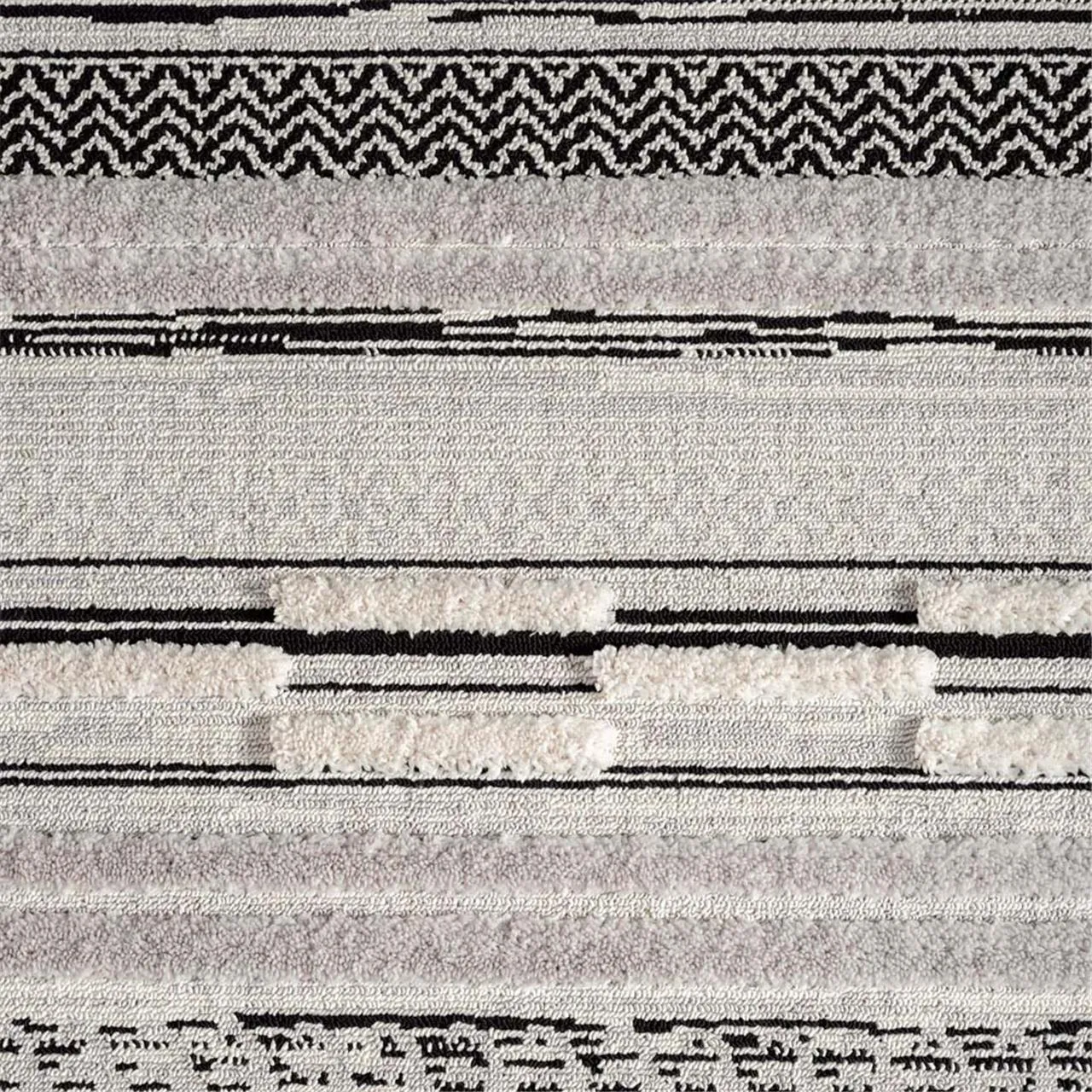 Bursa 3634 Fringed Tribal  Grey Rug