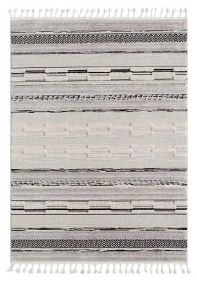 Bursa 3634 Fringed Tribal  Grey Rug