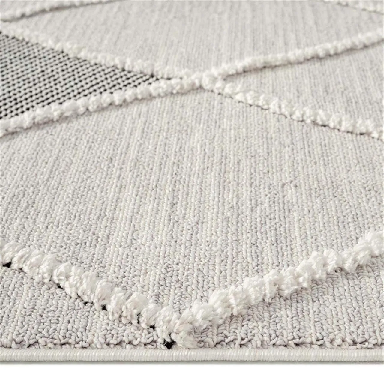 Bursa 3635 Fringed Tribal  Grey Rug