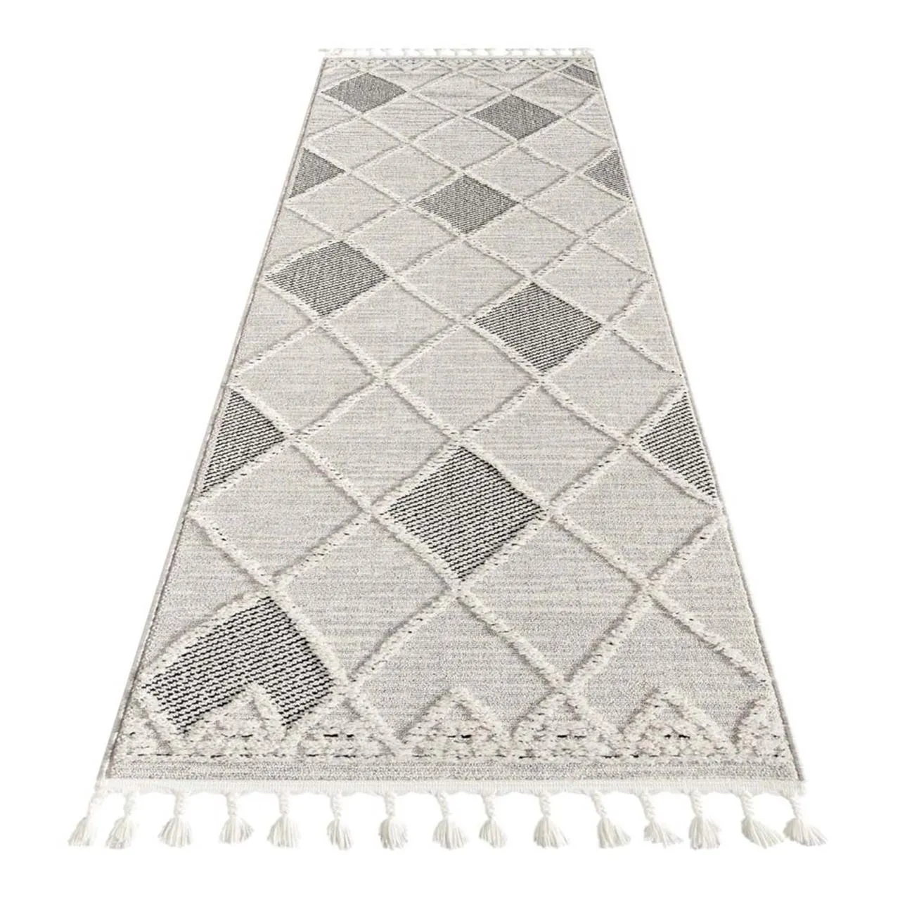 Bursa 3635 Fringed Tribal  Grey Rug