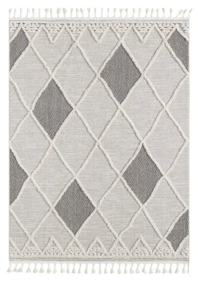 Bursa 3635 Fringed Tribal  Grey Rug