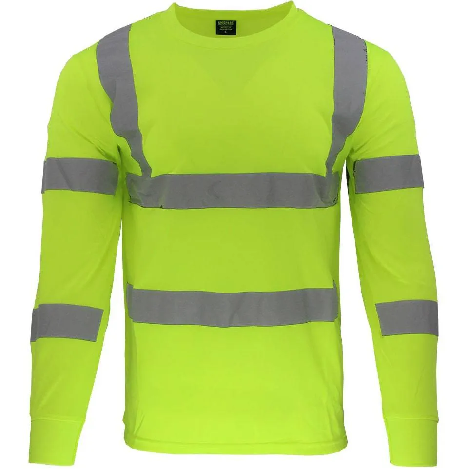 Camisas Sueter Amarillo Fosforescente Dry Fit De Seguridad.