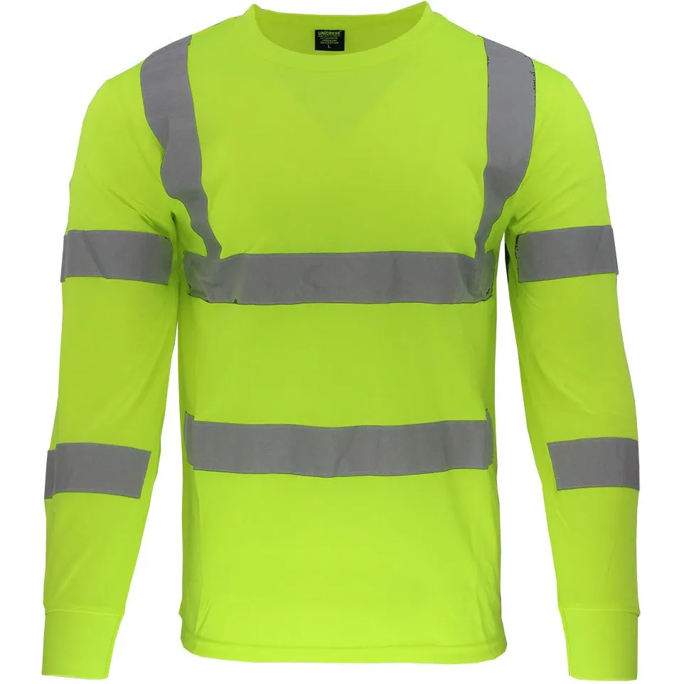 Camisas Sueter Amarillo Fosforescente Dry Fit De Seguridad.