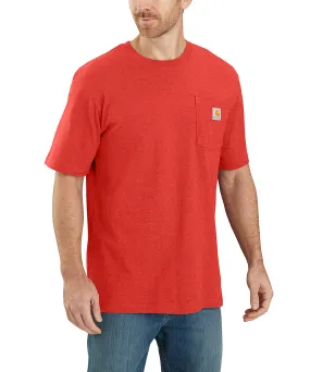 Carhartt K87 Workwear Pocket T-Shirt - Fire Red Heather