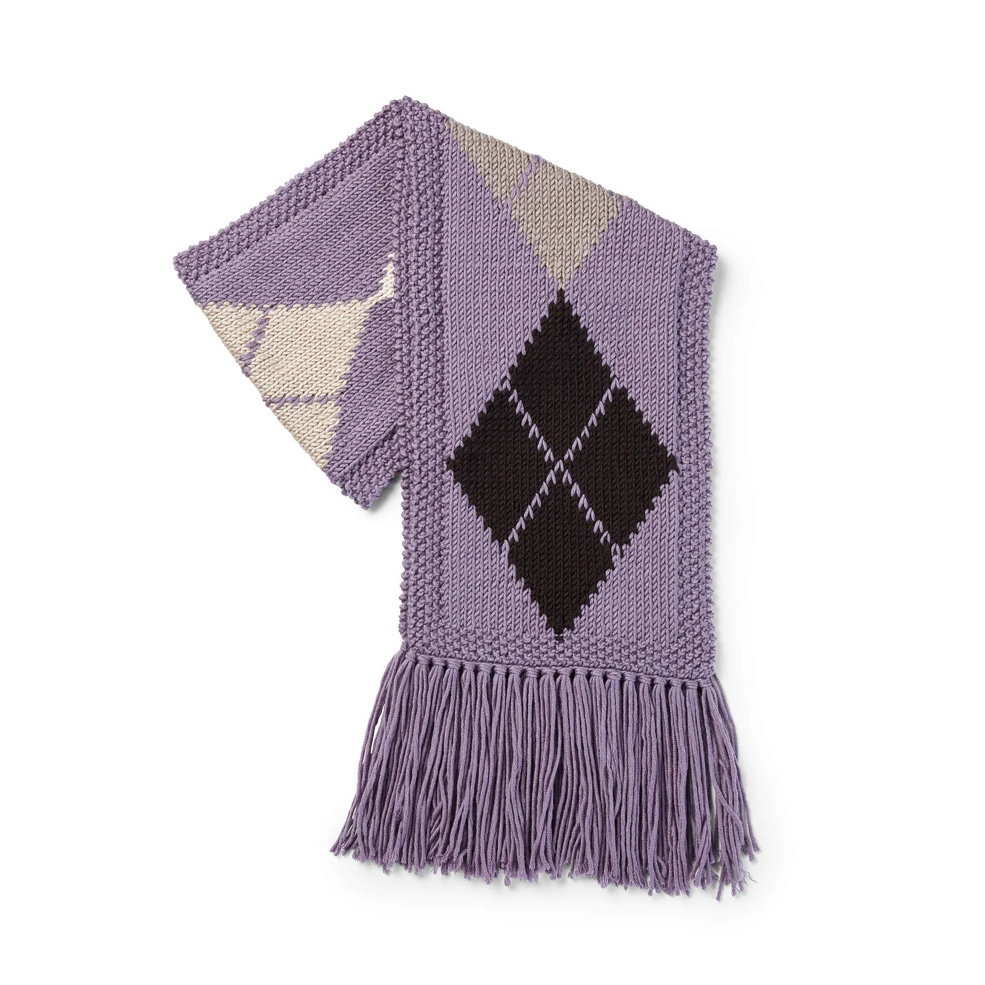 Caron X Pantone Knit Argyle Scarf