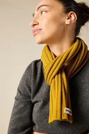 Cashmere Alex Rib Scarf in Gold