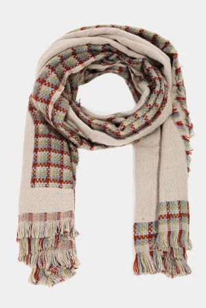 Checkered Striped Obling Scarf