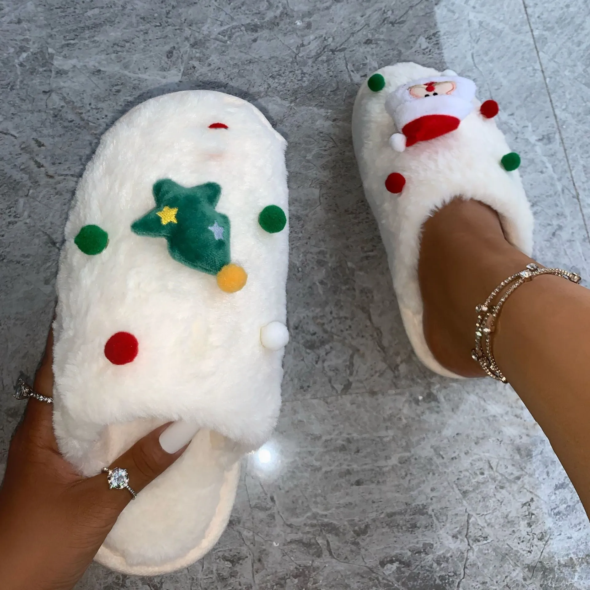 Christmas Slippers Warm Slipper Bag Flat Overall