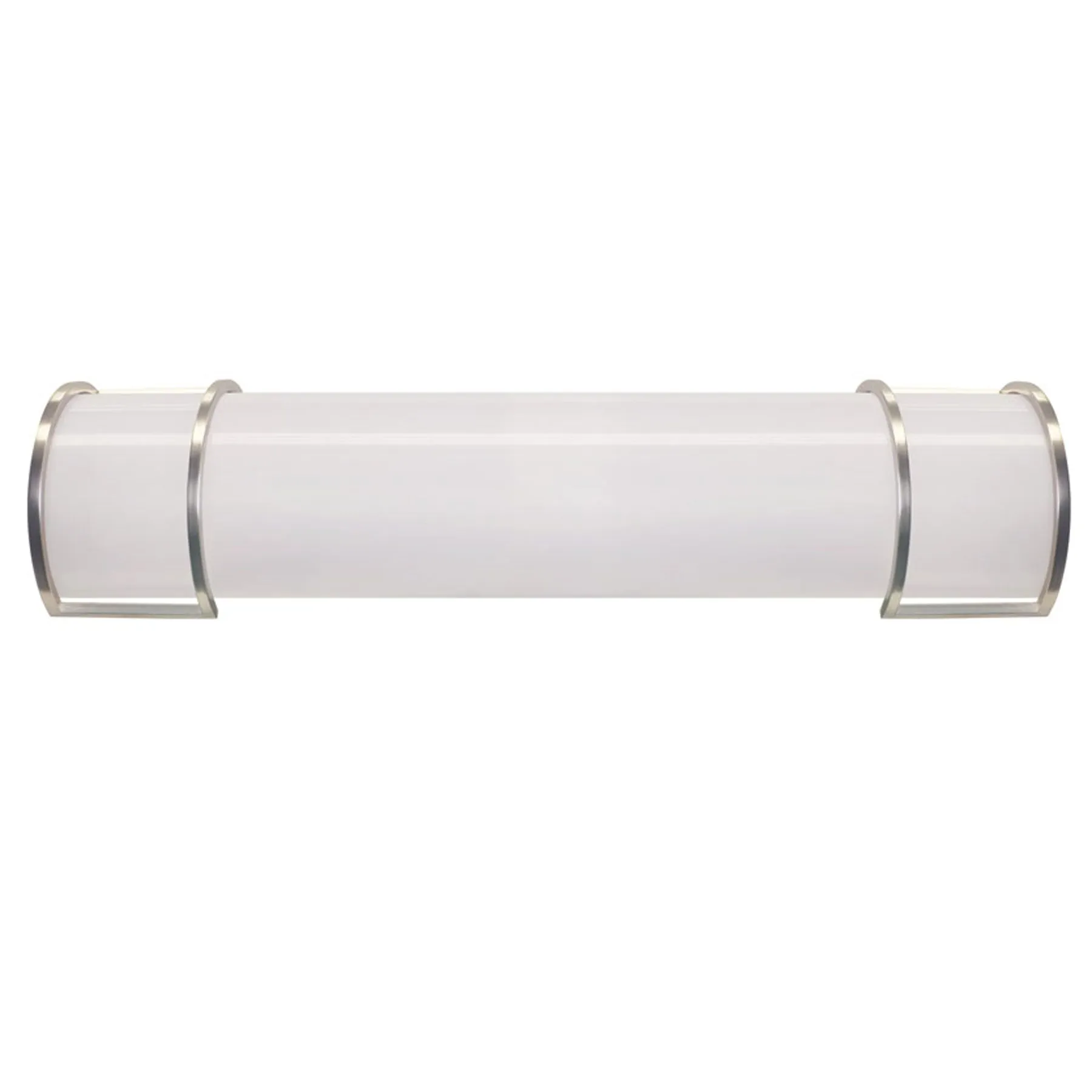 Contemporary Bath Vanity Frosted Integrated LED Lights, Nickel Trim