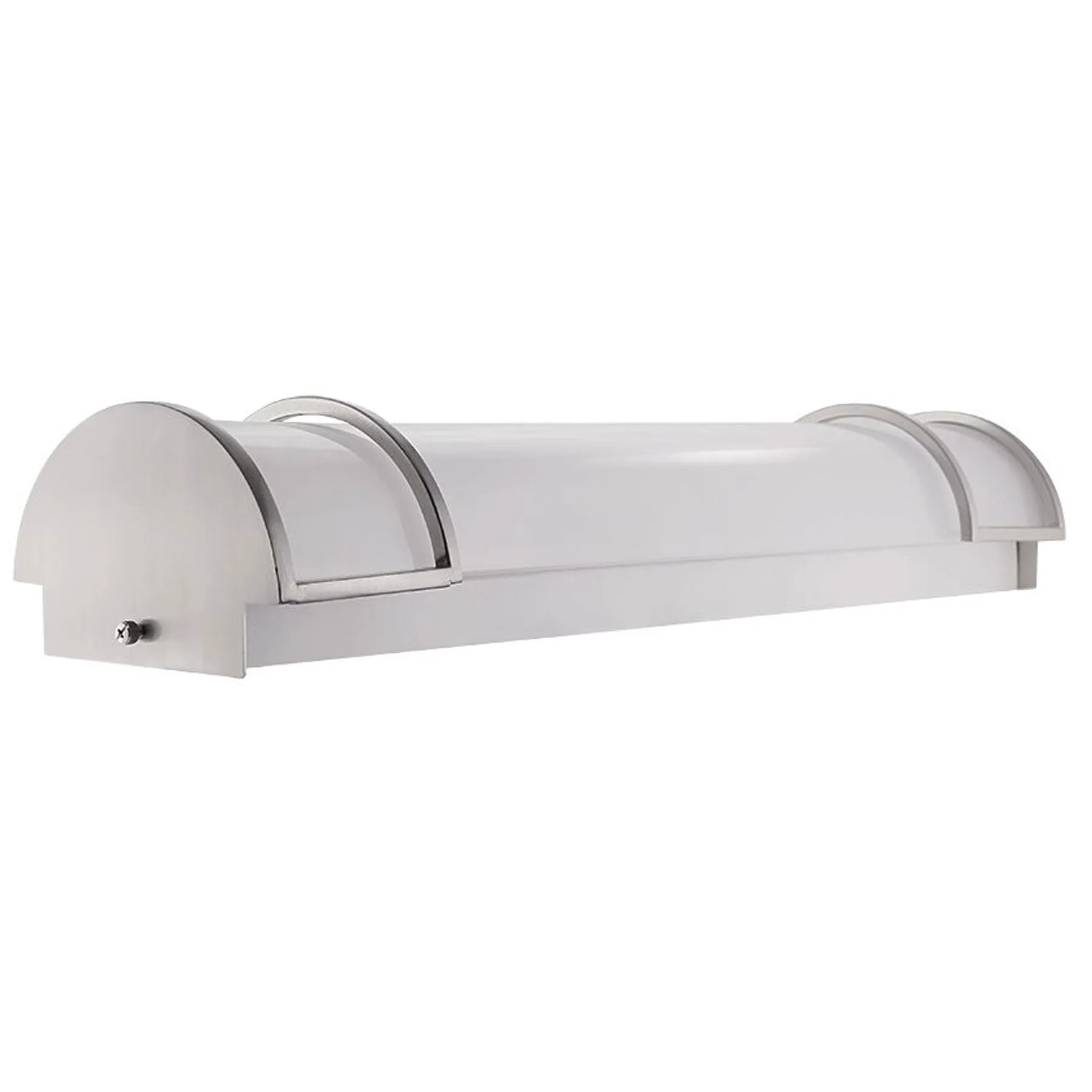 Contemporary Bath Vanity Frosted Integrated LED Lights, Nickel Trim