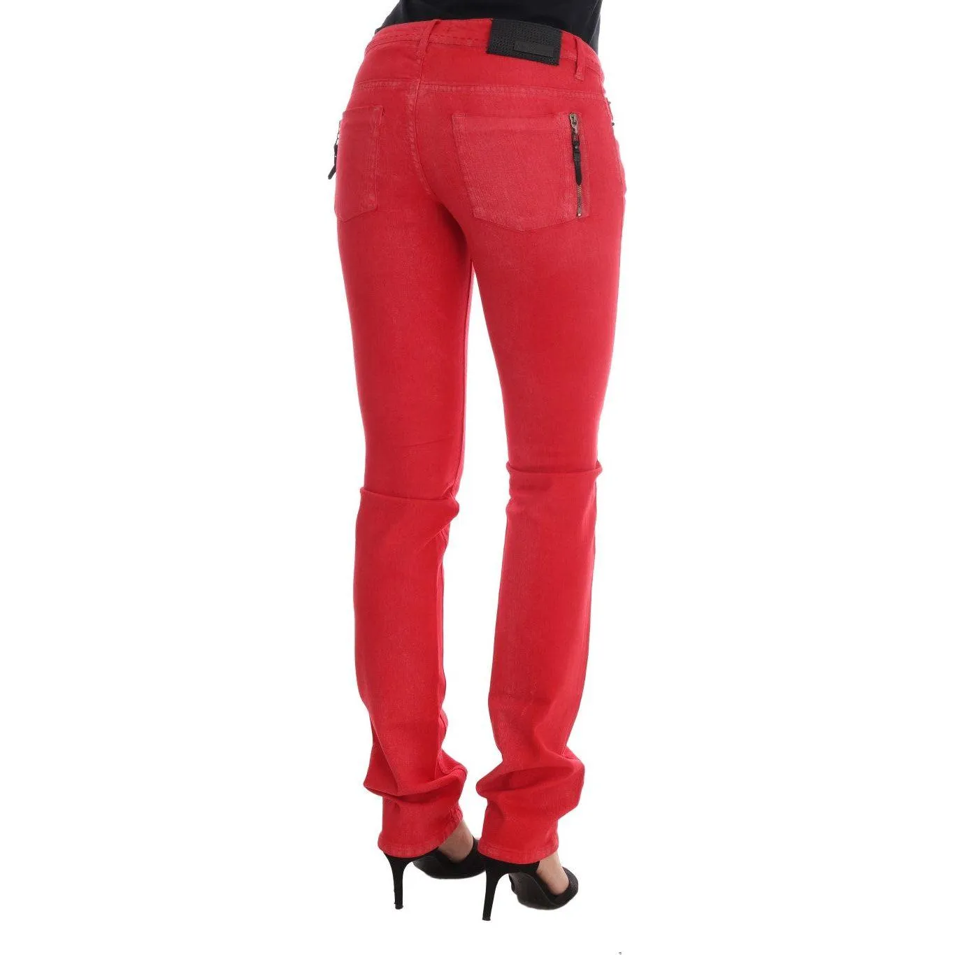 Costume National Radiant Red Super Slim Designer Jeans