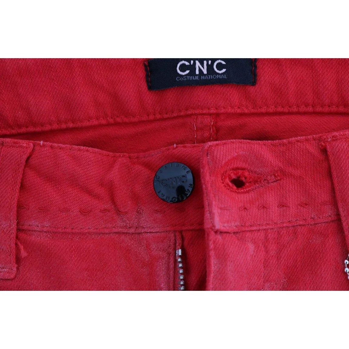 Costume National Radiant Red Super Slim Designer Jeans