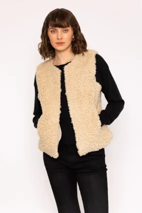 Cosy Furry Gilet in Ivory