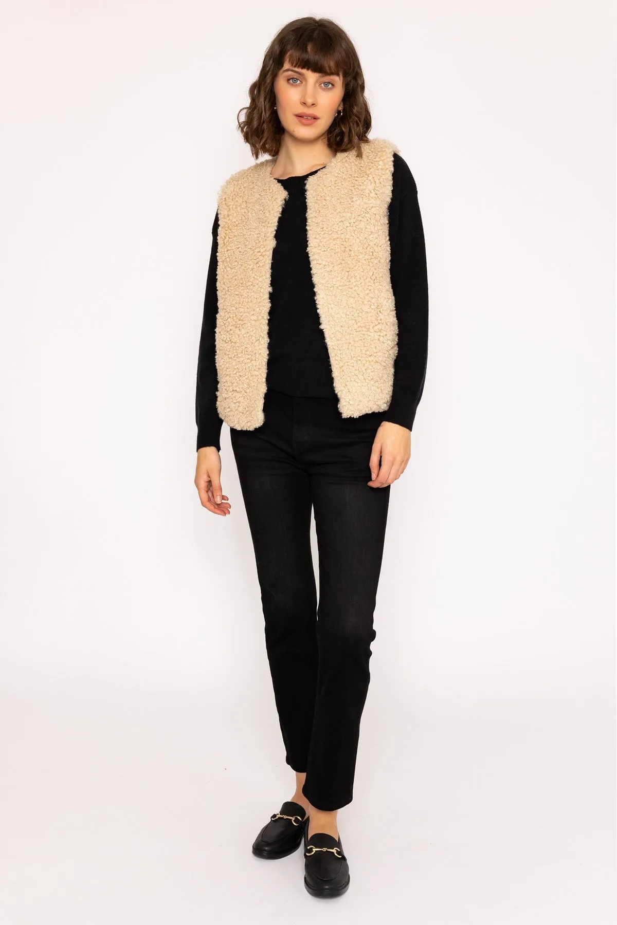 Cosy Furry Gilet in Ivory