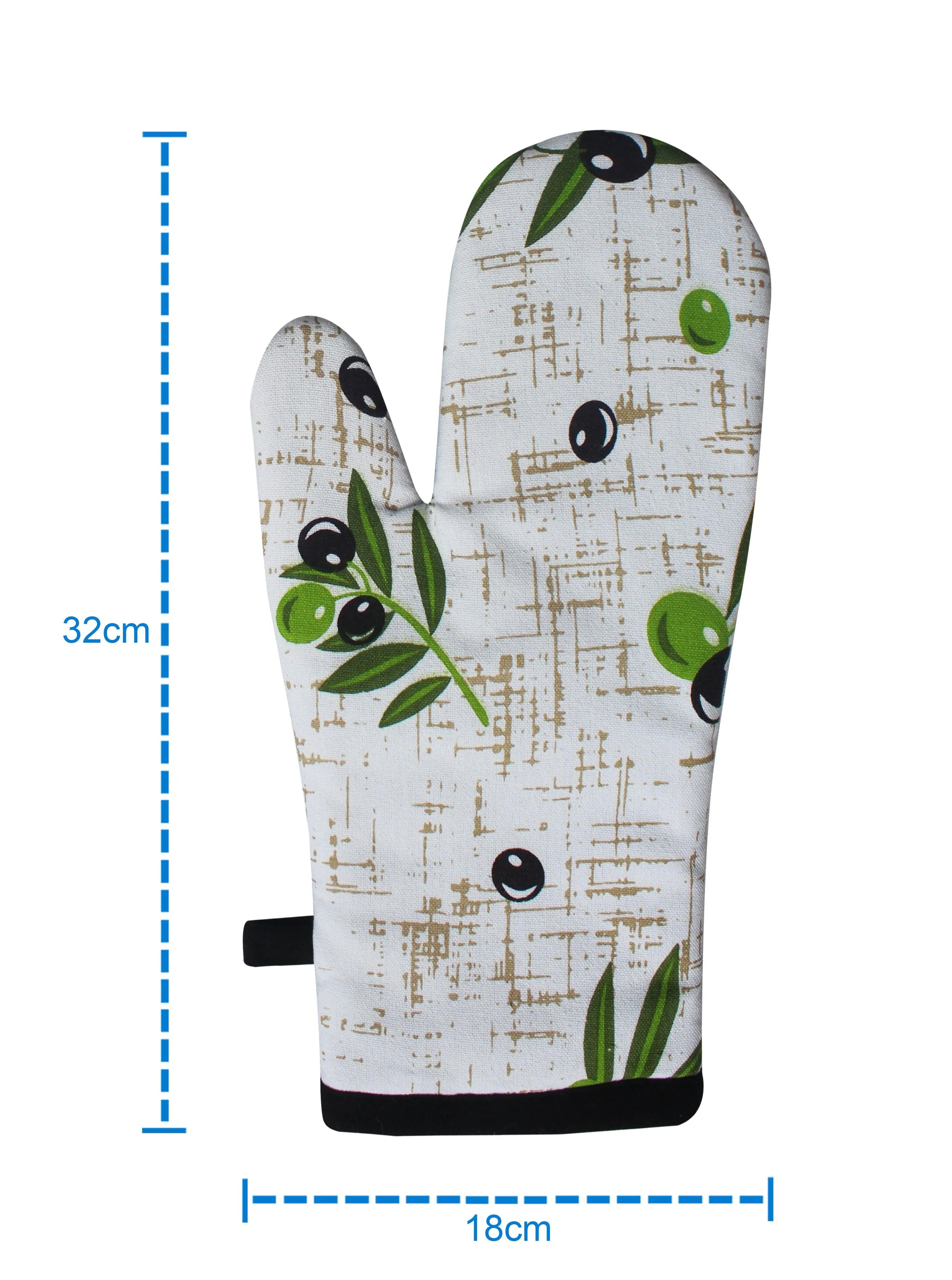 Cotton Anjoe Olive Leaf Oven Gloves Pack Of 2