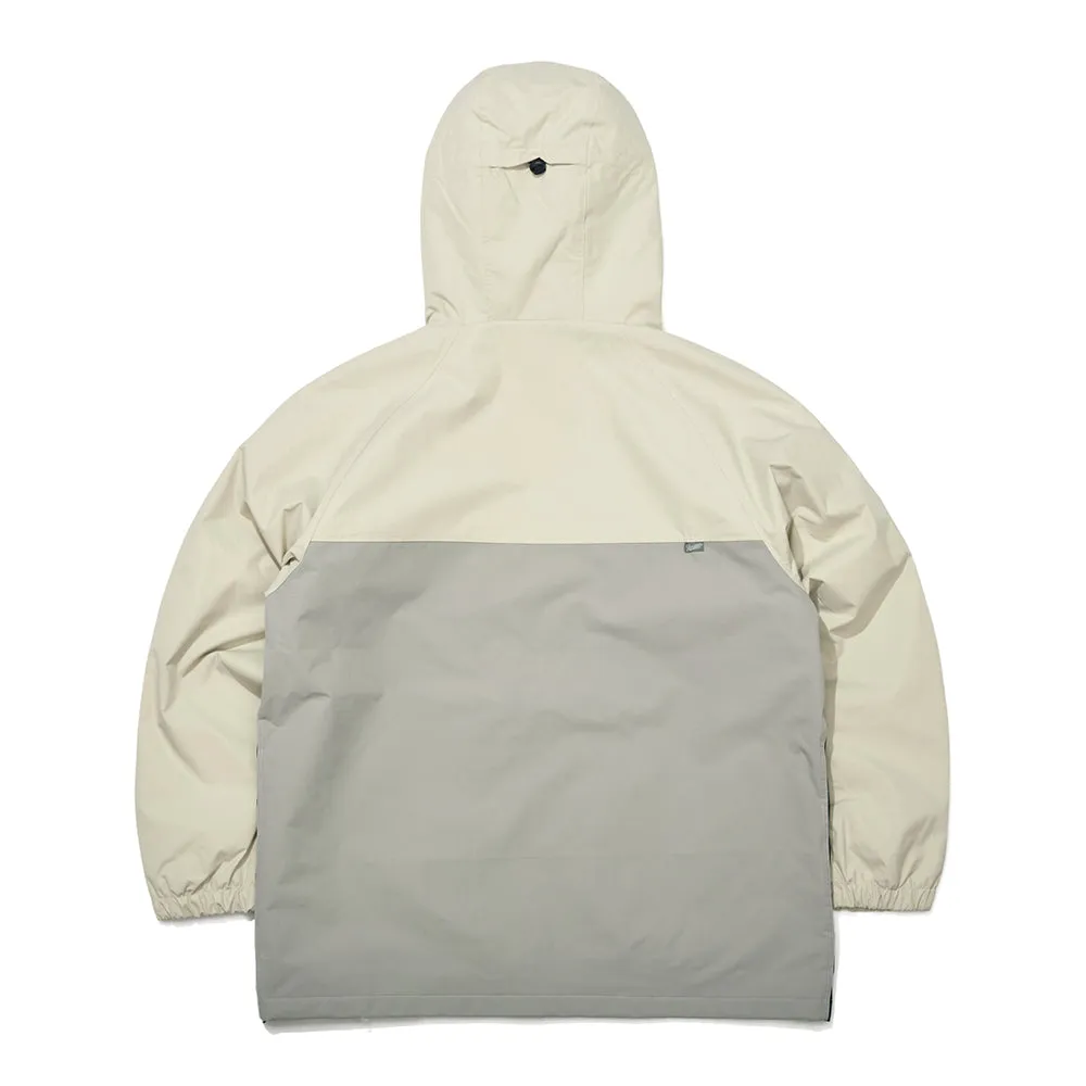 CROSS BOX HOODED JACKET CREAM GRAY