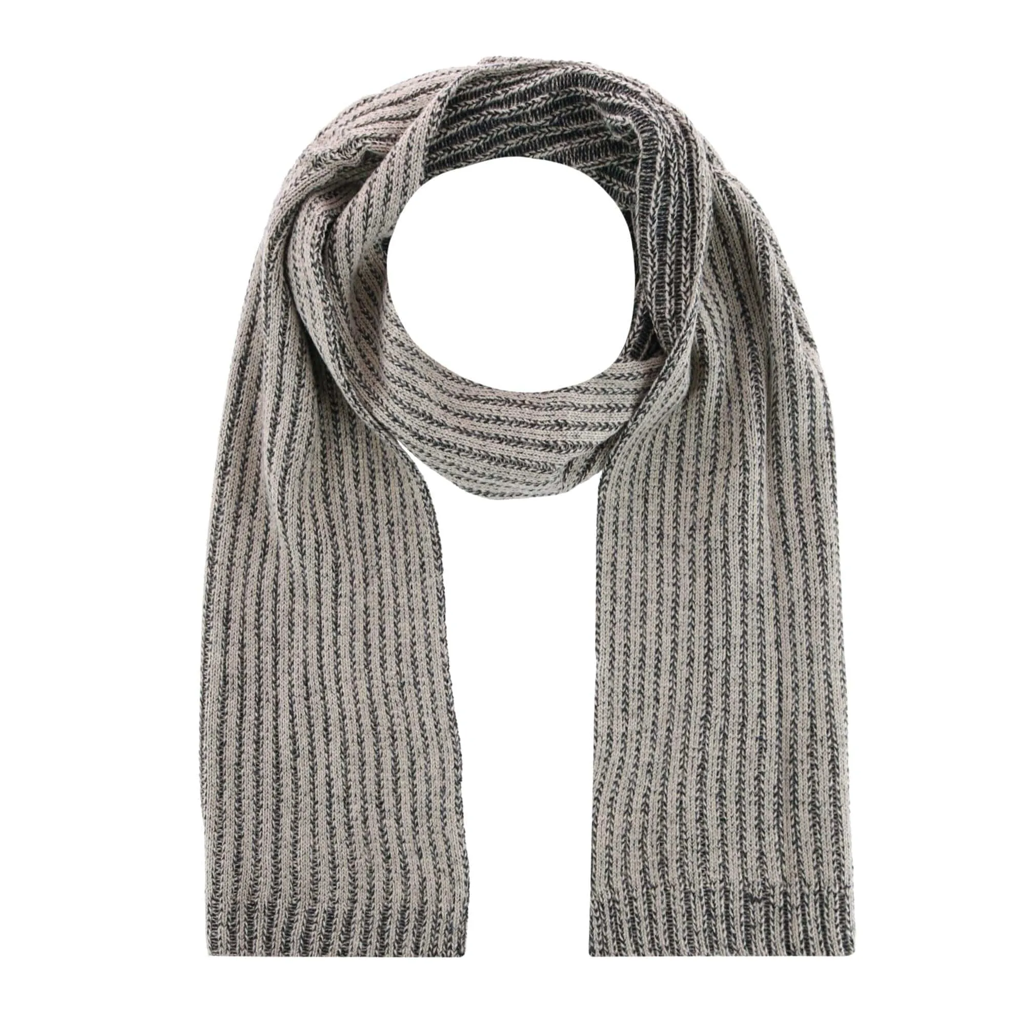 CTM® Men's Ribbed Knit Mixed Wool Scarf