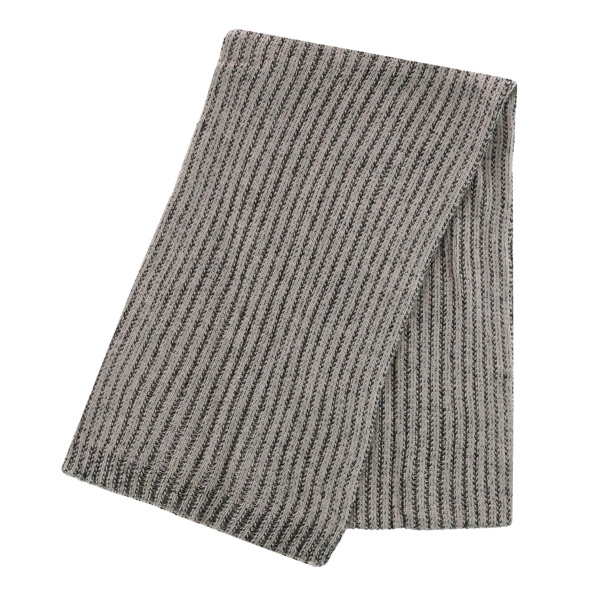 CTM® Men's Ribbed Knit Mixed Wool Scarf