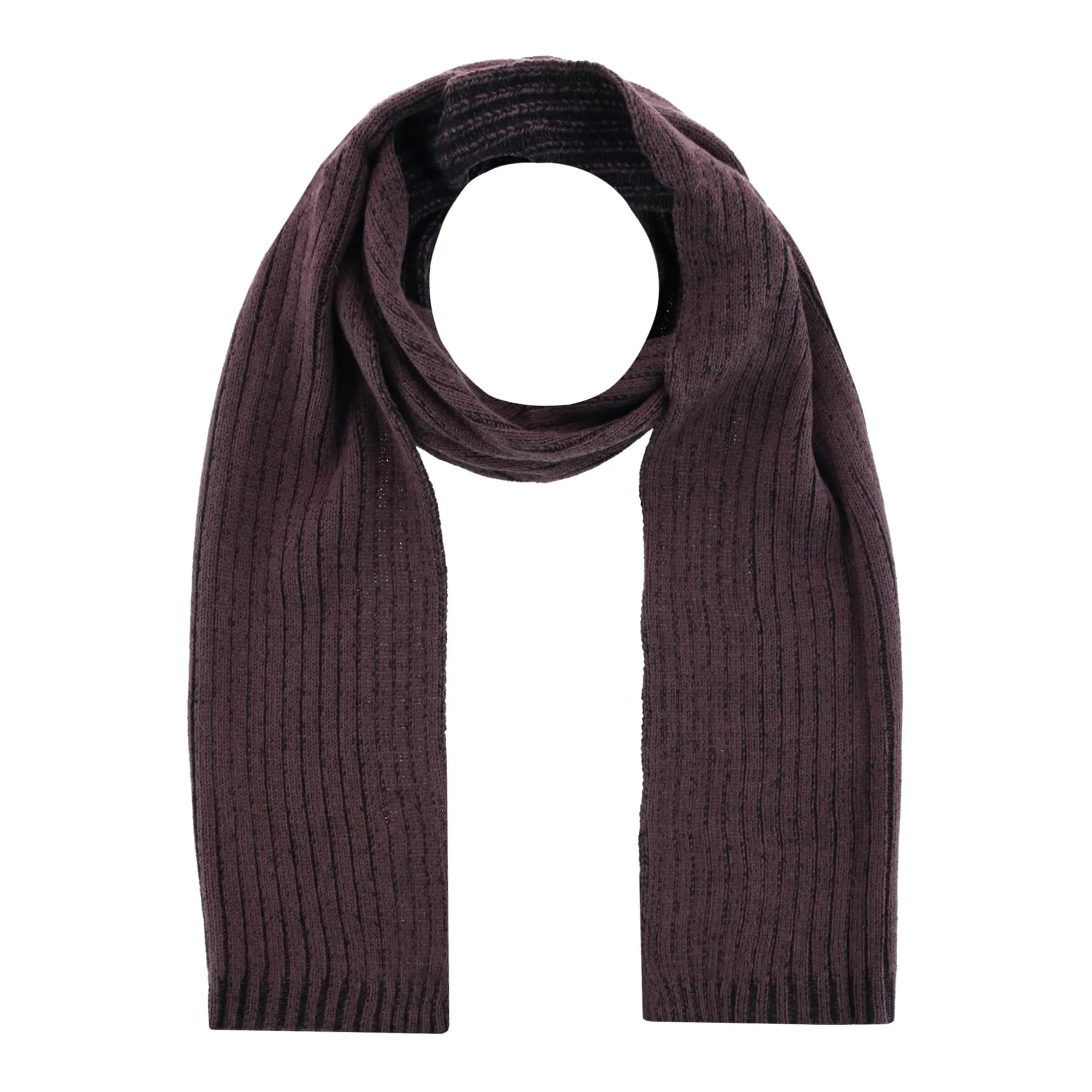 CTM® Men's Ribbed Knit Mixed Wool Scarf