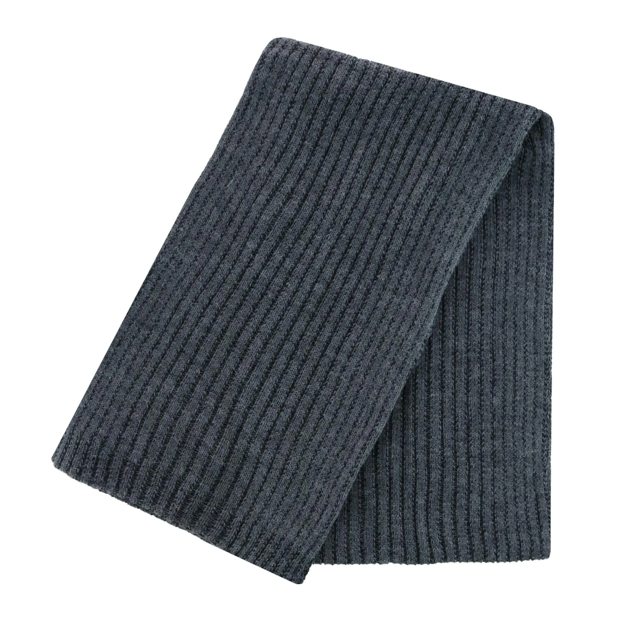 CTM® Men's Ribbed Knit Mixed Wool Scarf