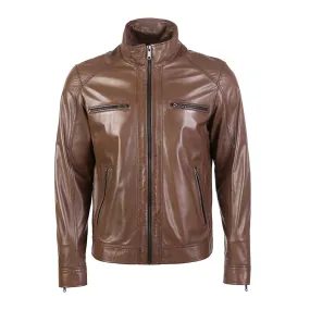 Cuomo Men's Choco Brown Leather Jacket