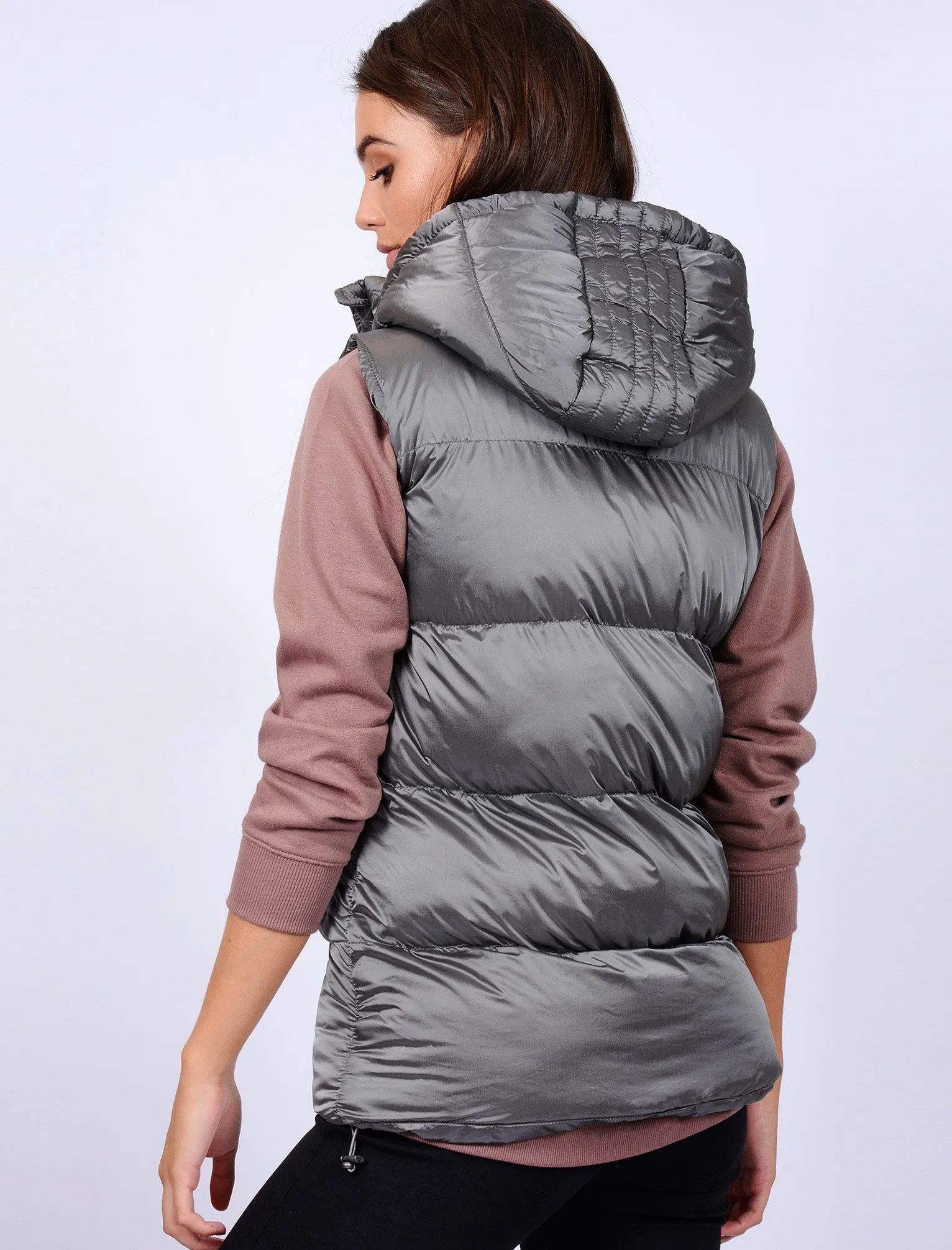 Cyra Padded Gilet in Silver Two Tone - Tokyo Laundry