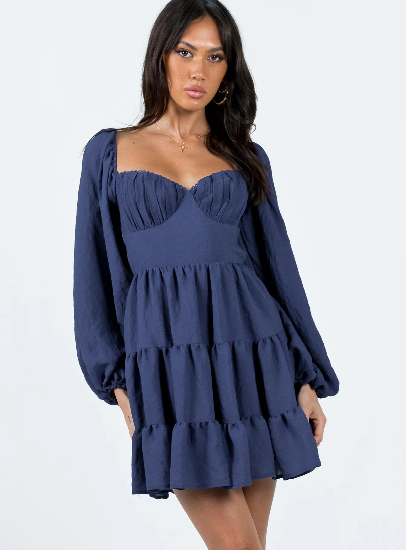 Danny Long Sleeve Mini Dress Navy