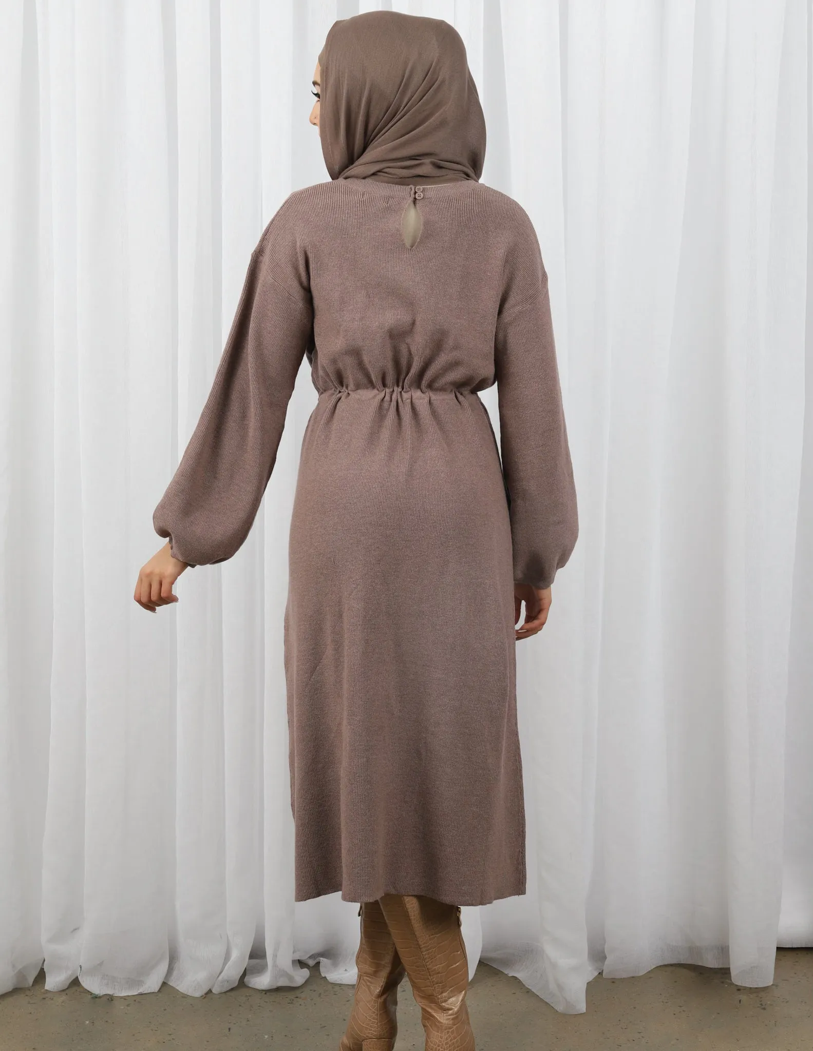 Daria Drawstring Knit Midi Dress