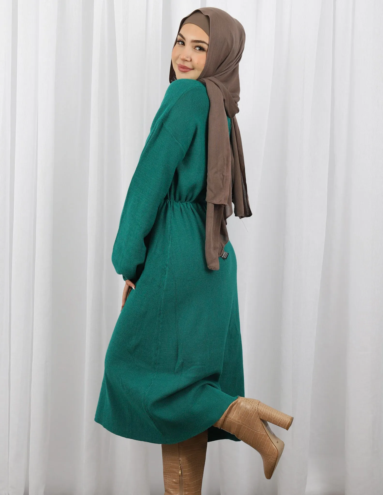 Daria Drawstring Knit Midi Dress