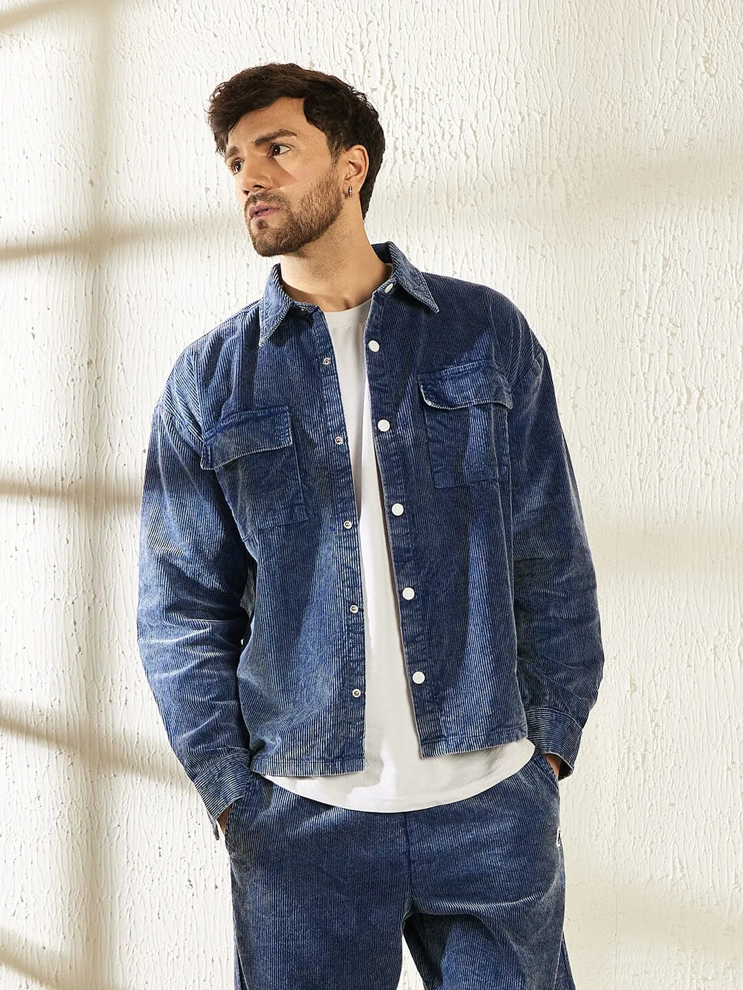 Denim Washed Cord Shacket