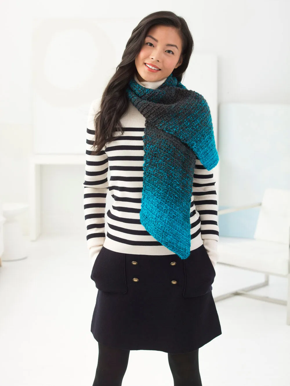 Diagonal Crochet Scarf