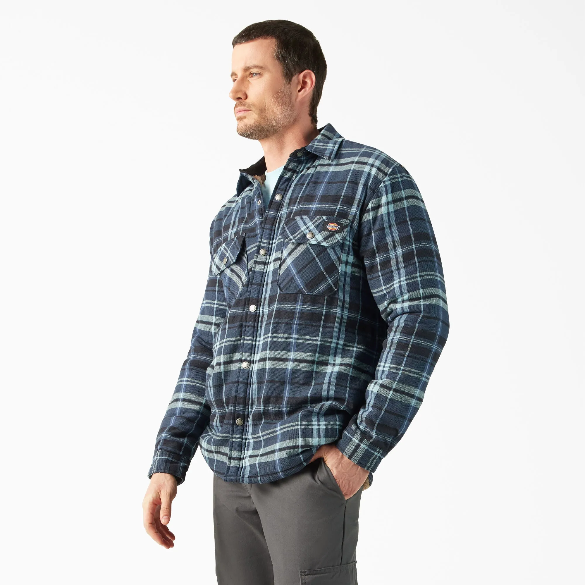 Dickies Men's Sherpa Lined Flannel Shirt Jac