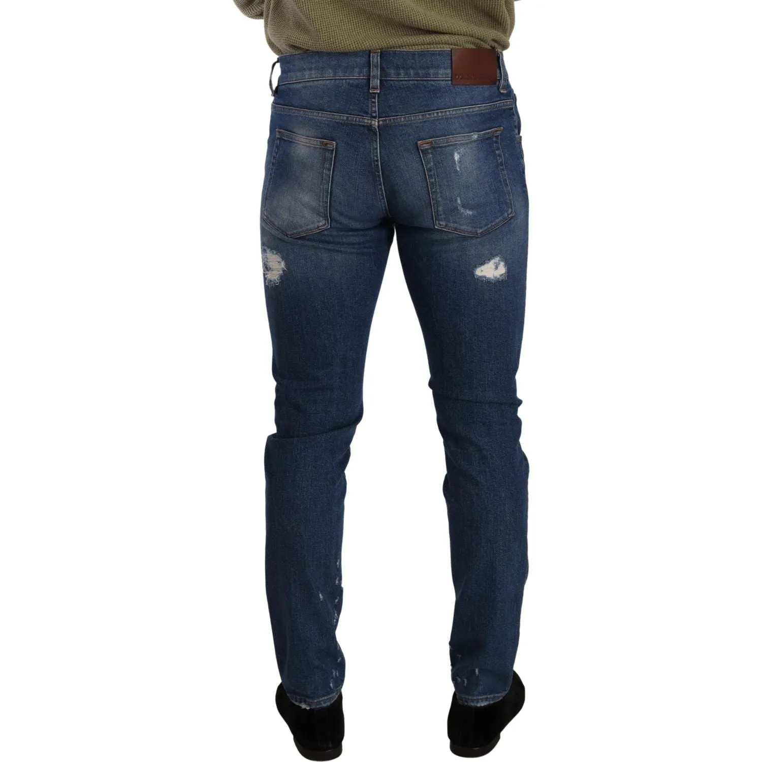 Dolce & Gabbana Elegant Distressed Slim Fit Denim Jeans