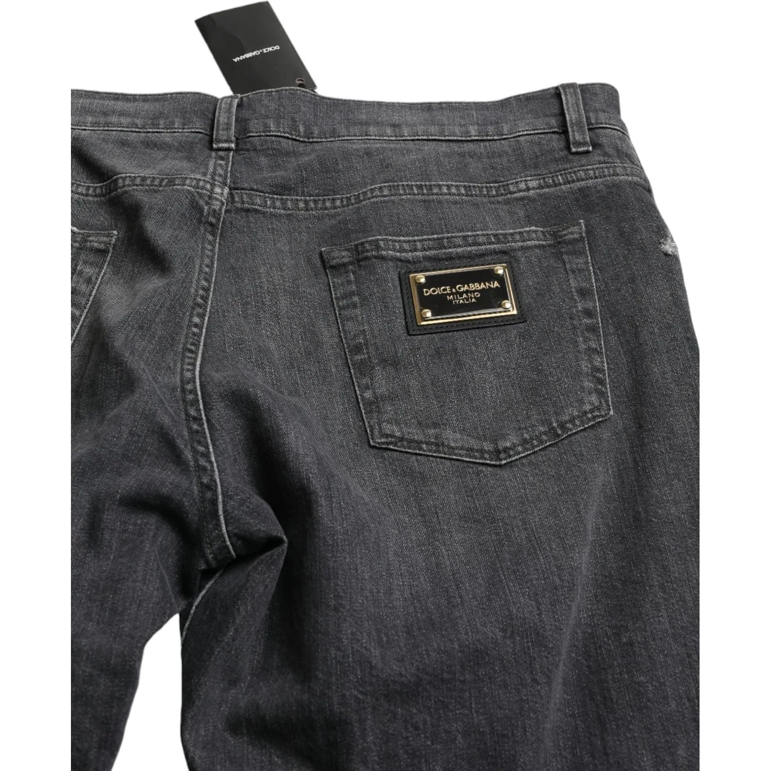 Dolce & Gabbana Elegant Slim Fit Tattered Denim Jeans