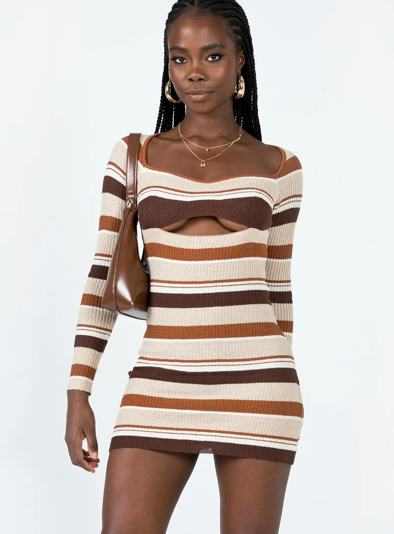 Domini Mini Dress Brown Multi