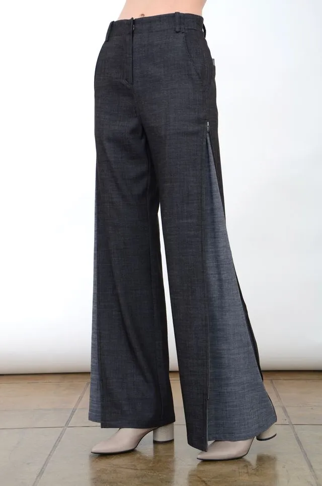 Eco Slub Denim Convertible Pant with Color Contrast Detail - ADALIA FA24