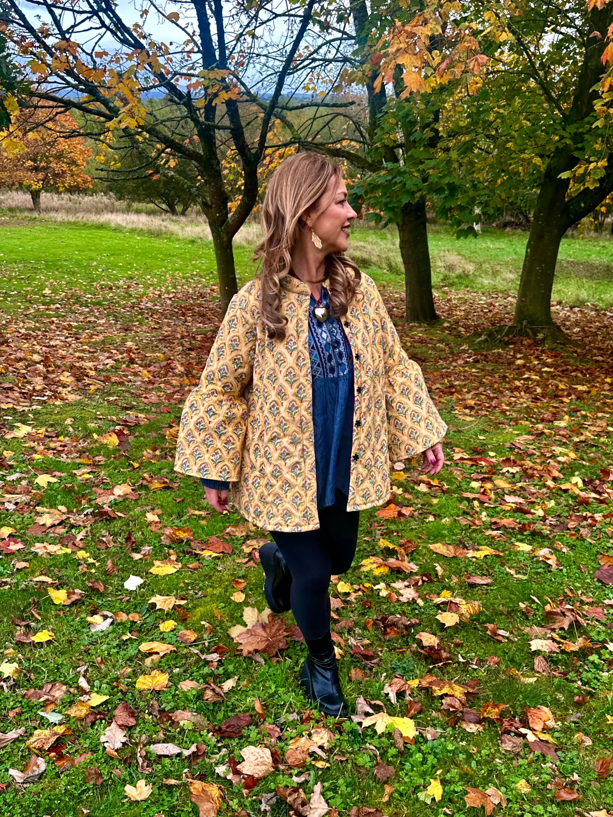 ‘EIMEAR’ QUILTED CORDUROY JACKET IN BUTTERCUP