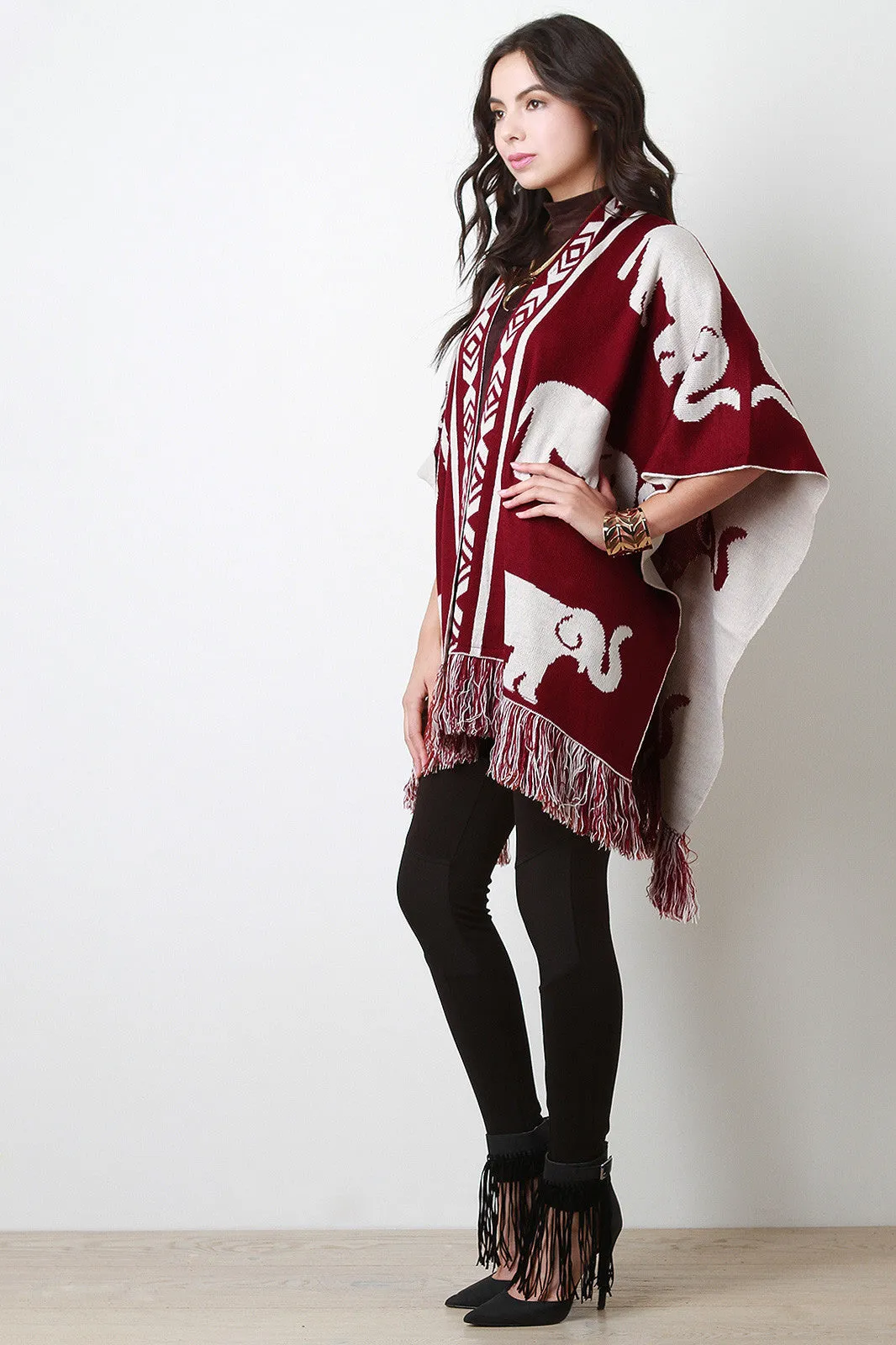 Elephant Draping Fringe Cape