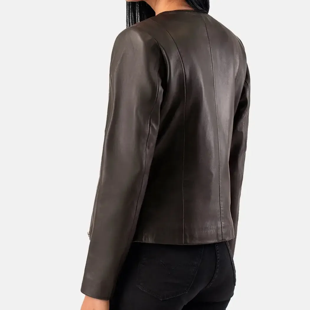 Elixir Collarless Leather Jacket