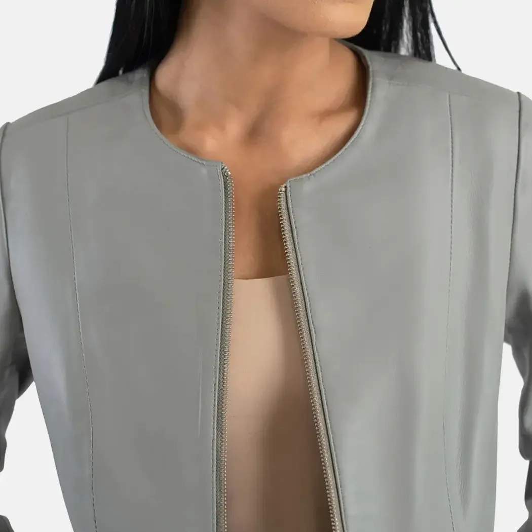 Elixir Collarless Leather Jacket