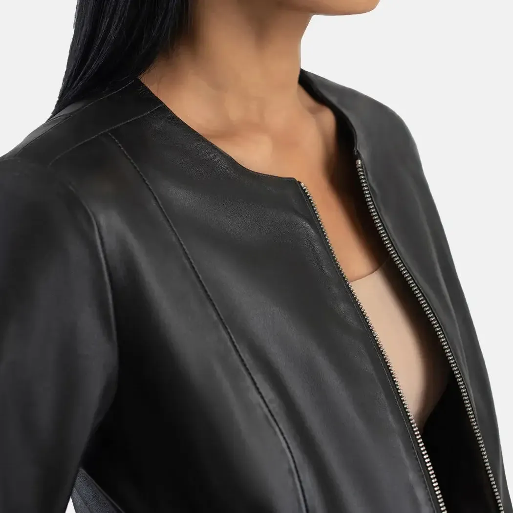 Elixir Collarless Leather Jacket