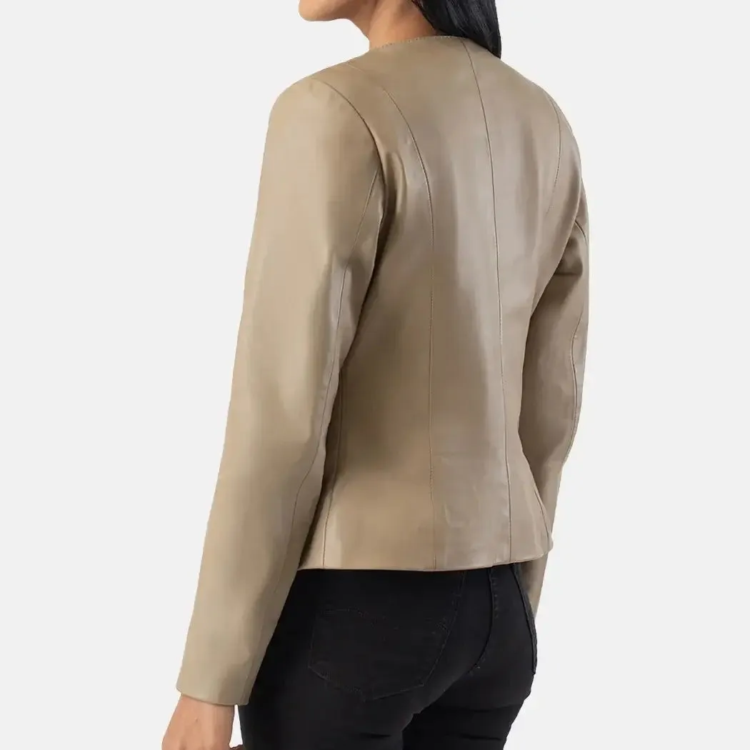 Elixir Collarless Leather Jacket